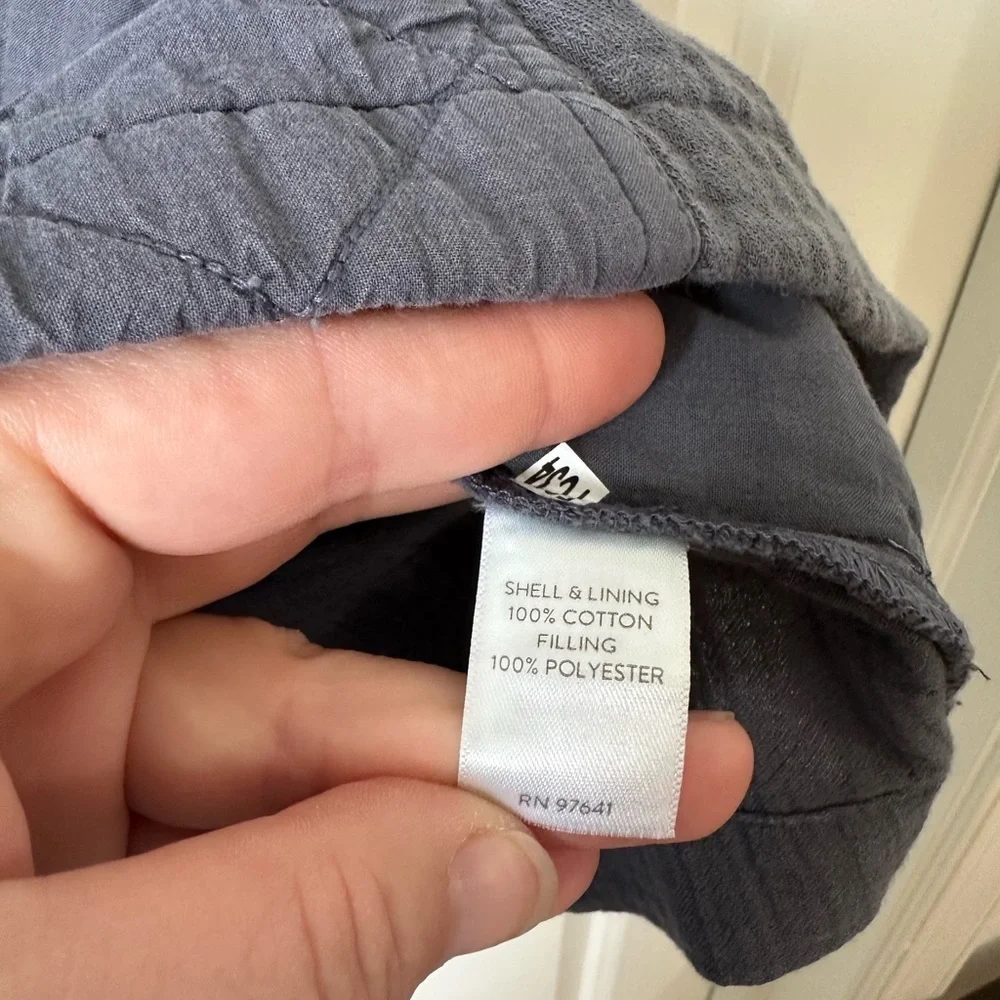 J. Jill Women Quilted Lightweight Jacket Charcoal Gray Mixed Media Cotton Size M